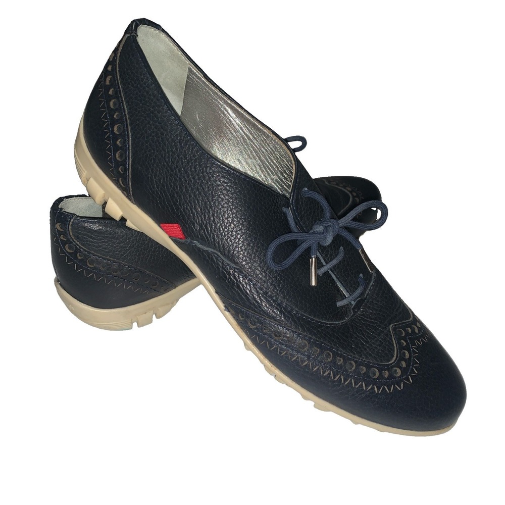 Marc Joseph Golf Shoes Oxford Leather Navy Blue Women's 7.5 Lace Up Preppy